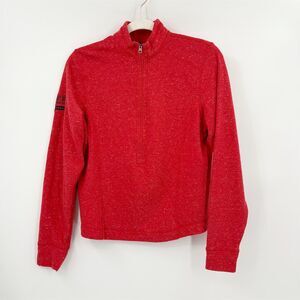 Johnnie-O‎ Women's Kennedy Half Zip Pullover Size S Red Heathered Embroidered